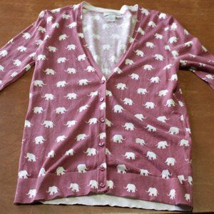 Three Quarter Sleeve Elephant Cardigan